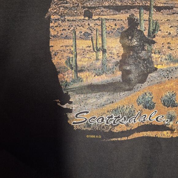 Harley Davidson vintage double sided graphic tee Mens XL Y2K drink splash desert - Picture 5 of 6